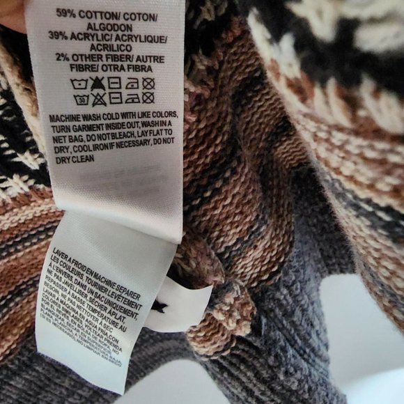 Lucky Brand Women's Blanket Pattern Cardigan Cotton Sweater Size Small NWT - Picture 7 of 11